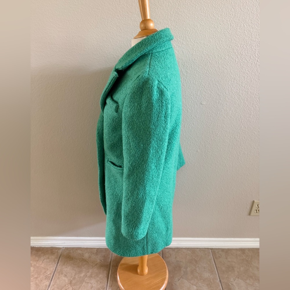 Beautiful Vintage Boucle Knit COAT SZ M Fabulous Buttons Kelly Green Gorgeous! - Picture 9 of 15